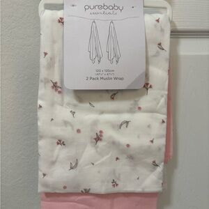 Floral and Pink Muslin Wrap Set